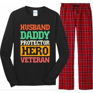 Husband Daddy Protector Hero Veteran Gift Long Sleeve Pajama Set