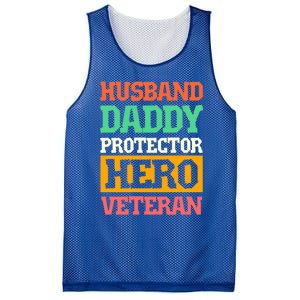 Husband Daddy Protector Hero Veteran Gift Mesh Reversible Basketball Jersey Tank