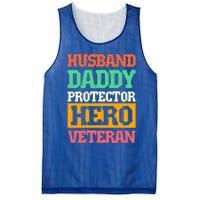 Husband Daddy Protector Hero Veteran Gift Mesh Reversible Basketball Jersey Tank