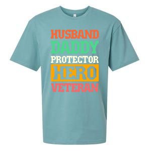 Husband Daddy Protector Hero Veteran Gift Sueded Cloud Jersey T-Shirt