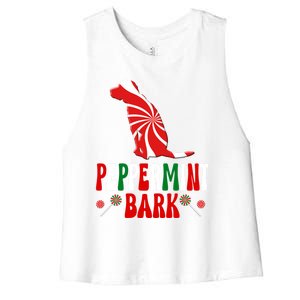 Harrier Dog Peppermint Bark Christmas Meaningful Gift Women's Racerback Cropped Tank