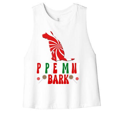 Harrier Dog Peppermint Bark Christmas Meaningful Gift Women's Racerback Cropped Tank