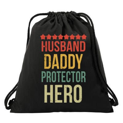 Husband Daddy Protector Hero Drawstring Bag