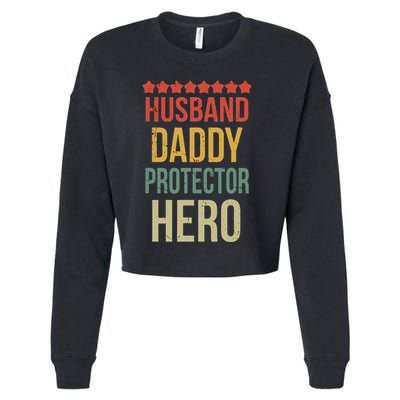 Husband Daddy Protector Hero Cropped Pullover Crew