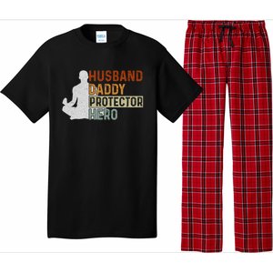 Husband Daddy Protector Hero Fathers Day Yoga Dad Grandpa Gift Pajama Set