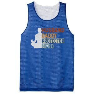 Husband Daddy Protector Hero Fathers Day Yoga Dad Grandpa Gift Mesh Reversible Basketball Jersey Tank