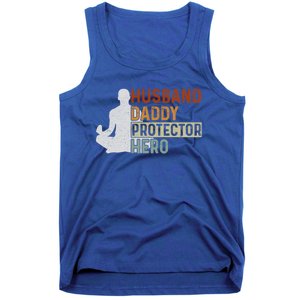 Husband Daddy Protector Hero Fathers Day Yoga Dad Grandpa Gift Tank Top