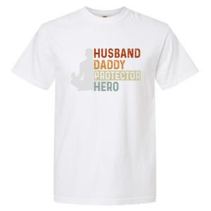 Husband Daddy Protector Hero Fathers Day Yoga Dad Grandpa Gift Garment-Dyed Heavyweight T-Shirt