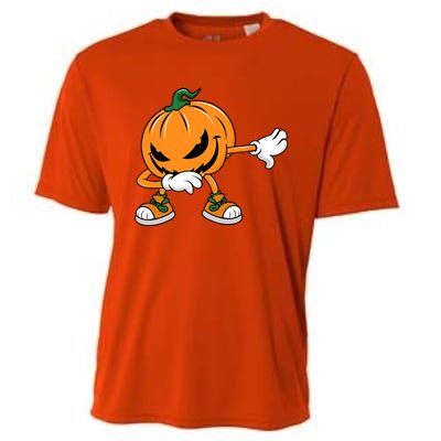 Halloween Dabbing Pumpkin Thanksgiving Day Gift Cooling Performance Crew T-Shirt