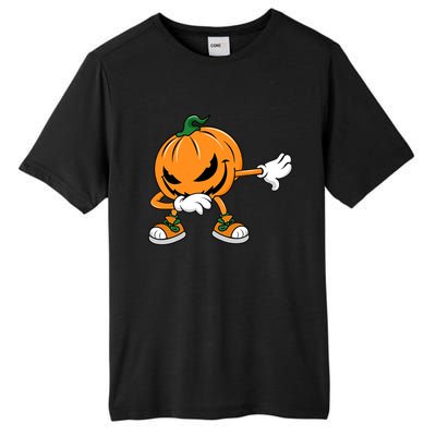 Halloween Dabbing Pumpkin Thanksgiving Day Gift Tall Fusion ChromaSoft Performance T-Shirt