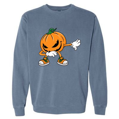 Halloween Dabbing Pumpkin Thanksgiving Day Gift Garment-Dyed Sweatshirt