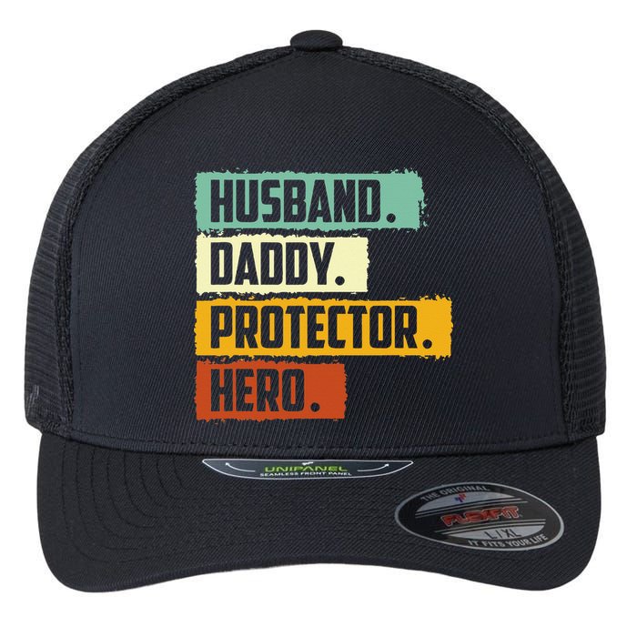 Husband Daddy Protector Hero Flexfit Unipanel Trucker Cap