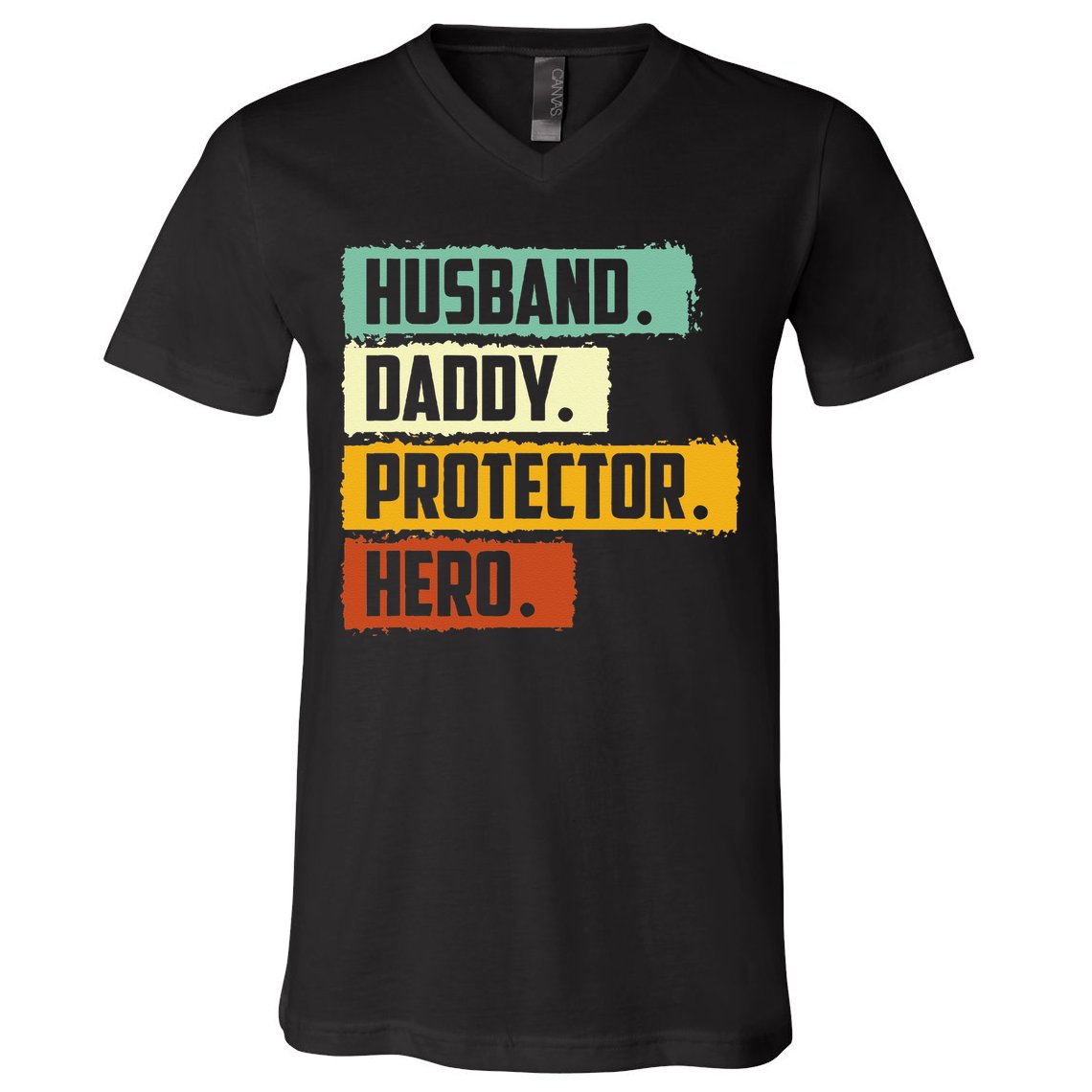 Husband Daddy Protector Hero V-Neck T-Shirt
