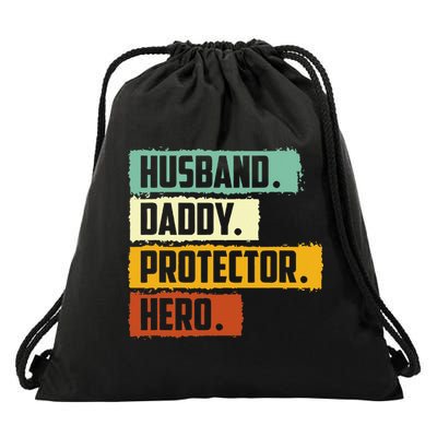 Husband Daddy Protector Hero Drawstring Bag