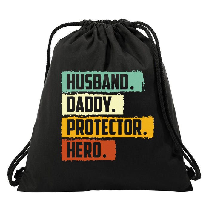Husband Daddy Protector Hero Drawstring Bag