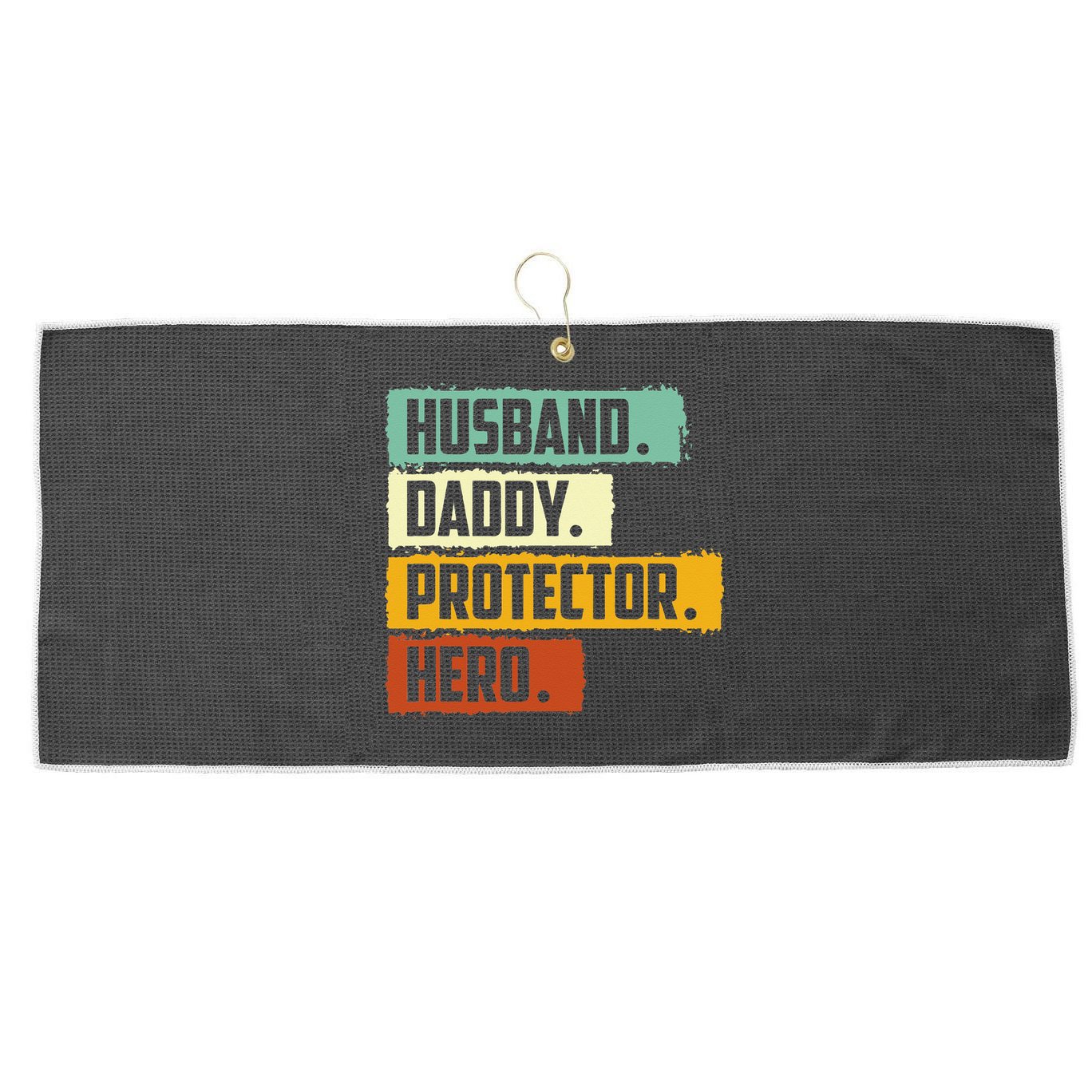 Husband Daddy Protector Hero Large Microfiber Waffle Golf Towel
