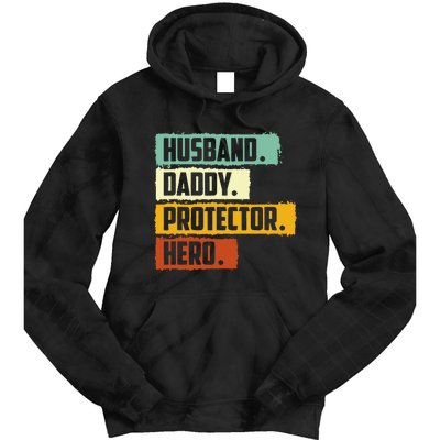 Husband Daddy Protector Hero Tie Dye Hoodie