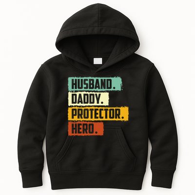 Husband Daddy Protector Hero Kids Hoodie