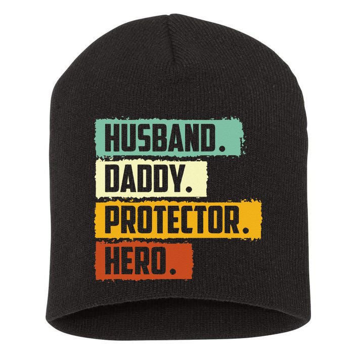 Husband Daddy Protector Hero Short Acrylic Beanie