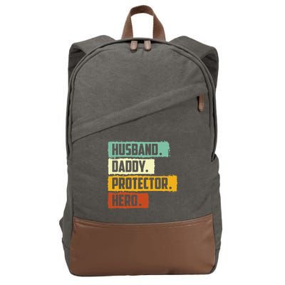 Husband Daddy Protector Hero Cotton Canvas Backpack