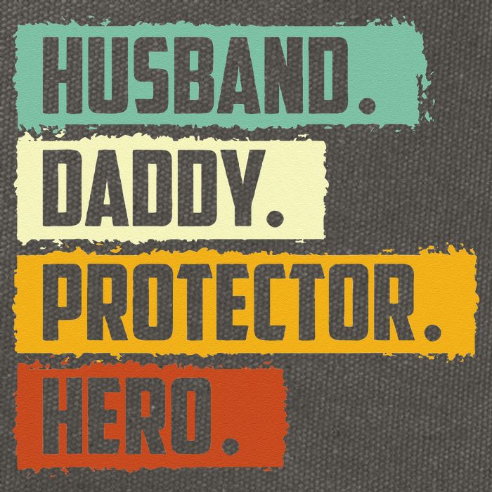 Husband Daddy Protector Hero Cotton Canvas Backpack