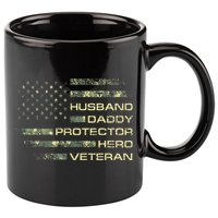 Husband Daddy Protector Hero Veteran Usa Flag Camouflage Dad 11oz C Handle Ceramic Mug