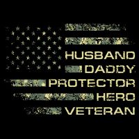 Husband Daddy Protector Hero Veteran Usa Flag Camouflage Dad 16 in Basic Backpack