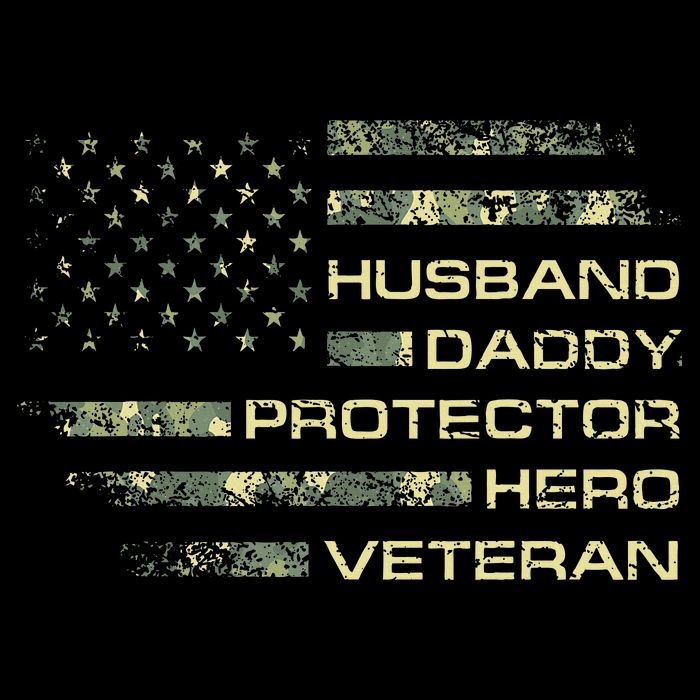 Husband Daddy Protector Hero Veteran Usa Flag Camouflage Dad 16 in Basic Backpack