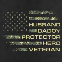 Husband Daddy Protector Hero Veteran Usa Flag Camouflage Dad Large Microfiber Waffle Golf Towel