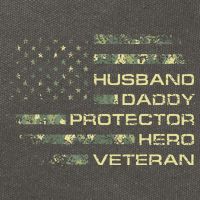 Husband Daddy Protector Hero Veteran Usa Flag Camouflage Dad Cotton Canvas Backpack