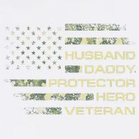 Husband Daddy Protector Hero Veteran Usa Flag Camouflage Dad Garment-Dyed Sweatshirt