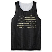 Husband Daddy Protector Hero Fathers Day American Flag camo Mesh Reversible Basketball Jersey Tank