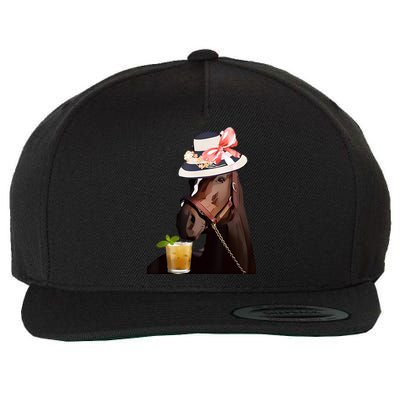 Horse Derby Party Blue Wool Snapback Cap