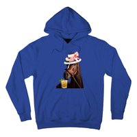 Horse Derby Party Blue Hoodie