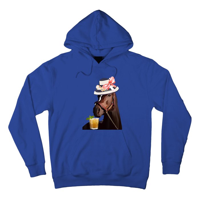 Horse Derby Party Blue Hoodie