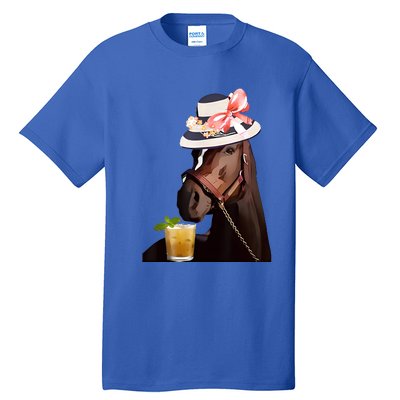 Horse Derby Party Blue Tall T-Shirt