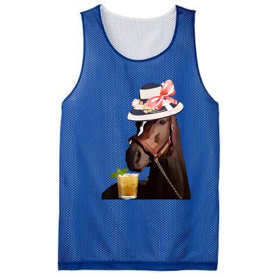 Horse Derby Party Blue Mesh Reversible Basketball Jersey Tank