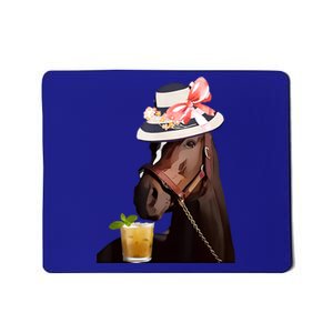 Horse Derby Party Blue Mousepad