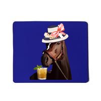 Horse Derby Party Blue Mousepad