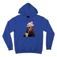 Horse Derby Party Blue Tall Hoodie