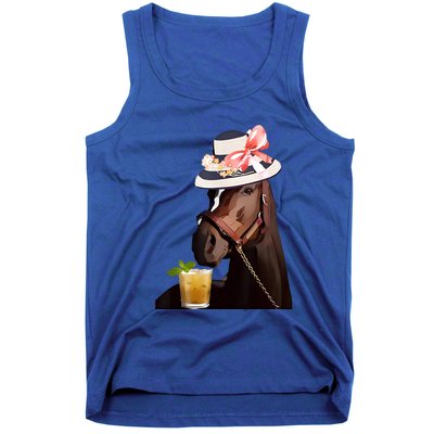 Horse Derby Party Blue Tank Top