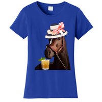 Horse Derby Party Blue Women's T-Shirt