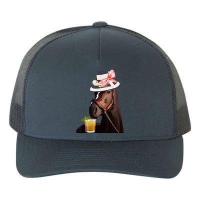 Horse Derby Party Blue Yupoong Adult 5-Panel Trucker Hat