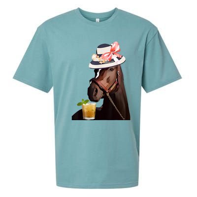 Horse Derby Party Blue Sueded Cloud Jersey T-Shirt