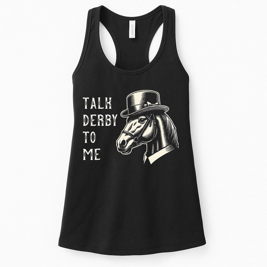 Horse Derby Party Blue Hat Talk Derby To Me Womens Tank Top
