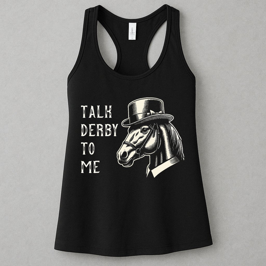 Horse Derby Party Blue Hat Talk Derby To Me Womens Tank Top