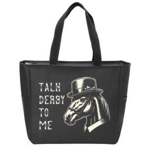 Horse Derby Party Blue Hat Talk Derby To Me Zip Tote Bag