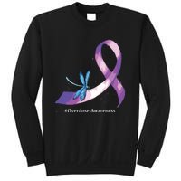 Hippie Dragonfly Purple Ribbon Overdose Awareness Sweatshirt