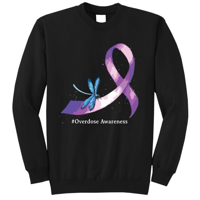 Hippie Dragonfly Purple Ribbon Overdose Awareness Sweatshirt