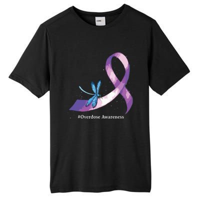 Hippie Dragonfly Purple Ribbon Overdose Awareness Tall Fusion ChromaSoft Performance T-Shirt